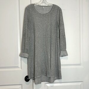 Z Supply Gray Symphony Long Roll Tab Sleeve Swing Dress M